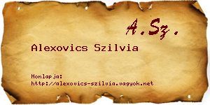 Alexovics Szilvia névjegykártya