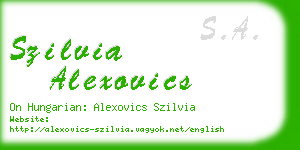 szilvia alexovics business card